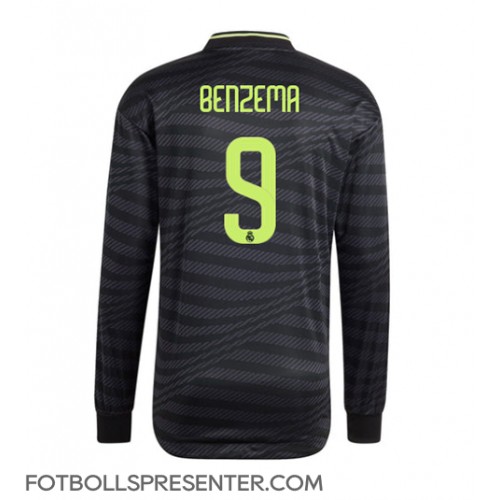 Real Madrid Karim Benzema #9 Tredje Matchtröja 2022-23 Långärmad Real Madrid Karim Benzema #9 Tredje Matchtröja 2022-23 Långärmad